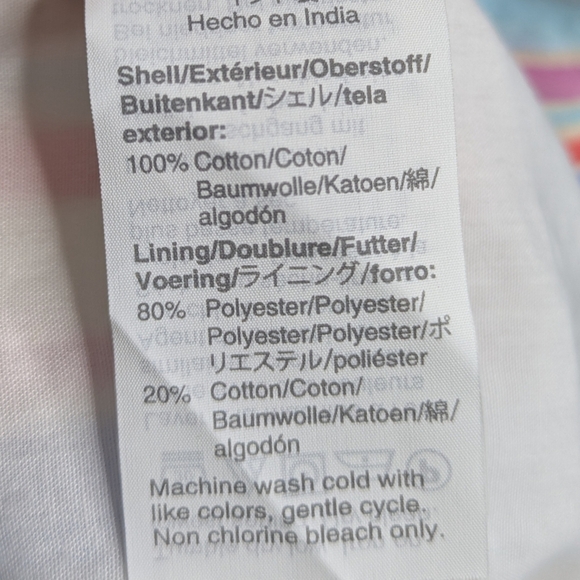 Crewcuts pink blue cream striped short sleeve dress 7 - Picture 8 of 8